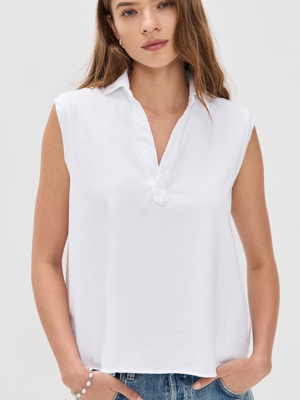 Frank & Eileen Popover Collar Tank Top Size S